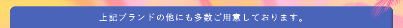 上記ブランドの他にも多数ご用意しております。